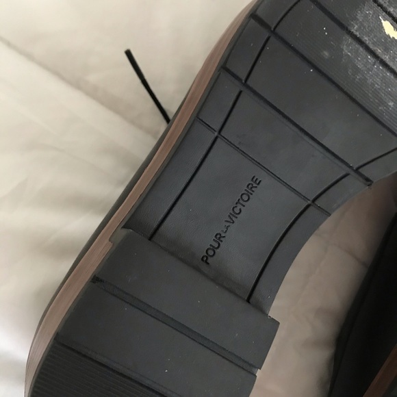 Pour La Victoire Black Leather Shoes Size 6 - Picture 6 of 8